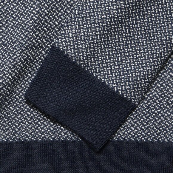 Taylor Stitch Wool Everett Sweater NAVY Birdseye Soft Rib Mens Sz 44 XL $178 - Picture 4 of 11